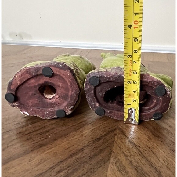 MCM Green Crackle Glaze Art Pottery Bird Figures Set Of 2 Farmhouse Bird Lovers - Picture 10 of 13